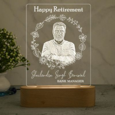 Personalized Happy Retirement Night Lamp with Warm White Light  Retirement Gift for Women & Men  Retirement Gift for Teacher Mom Dad Colleagues